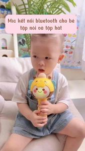 Micro bluetooth cầm tay tích hợp loa có 5 chế độ giọng nói khác nhau . Mic cho bé hình con ong