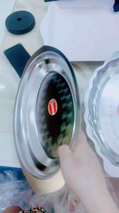 Dĩa bò né hột xoài inox đĩa hấp cá inox đĩa inox cao cấp loại1 lòng sâu