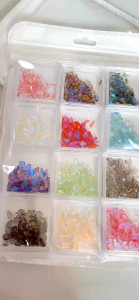 Set đá chân bằng 12 màu pha lê trong suốt siêu sáng lấp lánh hơn 1200 viên trang trí móng tay nail