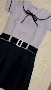 Terno Blouse with Belt & Skirt Navy Blue School Uniform