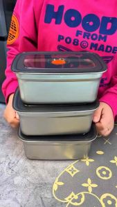 不锈钢保鲜盒 (1套2个) Stainless Steel Food Storage Box #非常方便实用的一款316不锈钢保鲜盒😍# 厨房好物推荐给大家，保鲜盒可用冰箱冷藏，烤箱，出门旅游#方便带水果零食✨。方便实用🌈.