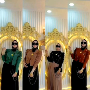 NEW SHR MAXI DRESS JAKET BELEZER RAJUT MIX CERUTY FULL PURING BY SHR 100%