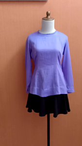 atasan wanita ungu M cewek blouse lengan panjang kerja kuliah