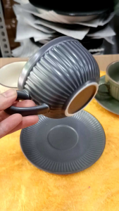 Tách cafe gốm sứ kèm đĩa dung tích 280ml mã TS02( SP gồm 1 tách+ 1 đĩa  0 kèm thìa)