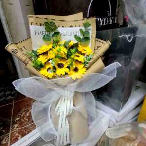Hoa hướng dương sáp thơm dáng dài siêu to. bó 10 bông lịch sự . Ms 110