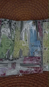vania souvenir..Sumpit Stenlis kemasan alas Motif 50 pcs Souvenir Pernikahan sovenir khitan khitanan cantik dan bagus