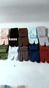 Promo 6 Pasang Kaos Kaki Jempol Nylon EMBOSS / Kaos Kaki Jempol Motif Timbul Panjang Tebal