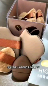 MAKEUP PUFF SET 6IN1-CUSSHION & POWDER PUFF COKELAT UNTUK FOUNDATION CONCEALER