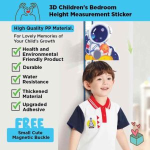 (🇸🇬SG Seller)3D Children’s Bedroom Height Measurement Sticker For Lovely Memories Of Your Child’s Growth From birth your baby’s height to be recorded so that their growth can be monitored.These measurements are generally recorded on a growth charts.