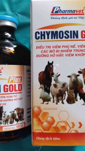 Chymosin gold trị viêm khớp viêm da cho gia súc và gia cầm chai 100 ml.