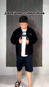 Celana Chinos Pendek Pria Catton Stretch Slimfit