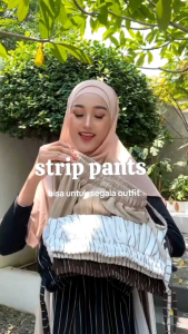 [PROMO MURAH] Everyday Pants- Strip Pants Bangkok Celana Kulot Panjang Wanita Beigy Kantor Kuliah Motif Garis
