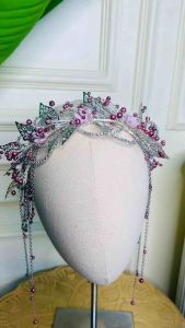 Mahkota Wedding Tiara Model Adlina Juntai Taro Mix Rosegold TRA ADLNA