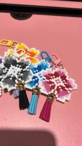 Perler Beads Flower Chain Handmade with Love - 6 Colors Available - Purple Orange Green Blue Pink Black - Perfect for Keys Bags Backpacks Pencil Cases Gifts - Only 50 Pesos christmas gifts and souvenirs