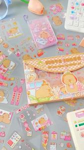 Hộp 50 Tấm Hình Dán Sticker CAPYBARA Dạng Pet Chống Nước Trang Trí Sổ Tay Cute