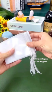 100 PCS Kantong Saringan Teh Celup Kosong Teabag Kantong Seduh Rendaman Rempah Serbaguna