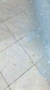 Kain Organza Bordir Motif Bunga Import - Kain Organdi Motif - Kain Kombinasi Outer - Kain Meteran BC | Harga Per Setengah Meter