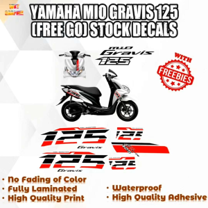 YAMAHA MIO GRAVIS 125 (FREE GO) STOCK DECALS (WATERPROOF LAMINATED FADE PROOF)