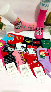 KAOS KAKI PAUD TK SD MOTIF HELLO KITTY MICKEY MOUSE BARBIE SPIDERMAN BATMAN MINI MOUSE POOH CAPTAIN