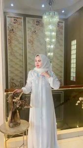 Nazwa white bordir timbul koleksi gamis Bhadshopbutik