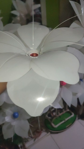 kap standing lampu dekorasi bulat mika premium