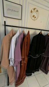 Set Abaya Terbaru Kavia Set Bergo Bisa Cadar Cringkel Premium Baju Lebaran