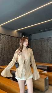 S73’ LULA TOP เสื้อแขนยาวแต่งระบาย ผูกหน้าทรงสวย ผ้าดี ใส่ง่ายไม่ต้องรีด ทรงญาญ่า ใส่สวย 4สี