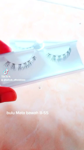 bulu Mata Hafizah bawah B - 55 isi 1 Pasang | 1 Pcs | Ecer Gratis Tutup Mika Volume Dramatis Garansi 1 Bulan - Lazada