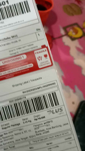label sticker unboxing plus bisa resi alamat direct thermal isi 300