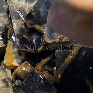 Bahan batu akik bulu ayam unik / batu akik bulu ayam / bongkahan batu akik