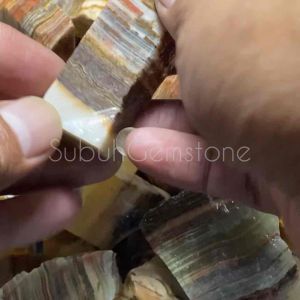 Batu Akik Lapis Agate / Bongkahan Batu Akik / Bahan Lempengan Batu Akik