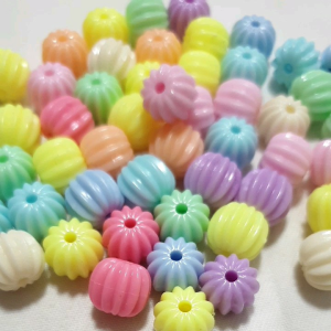 ลูกปัดเม็ดมะยม คละสี (50 เม็ด) ลูกปัด DIY เม็ดมะยม พาสเทล