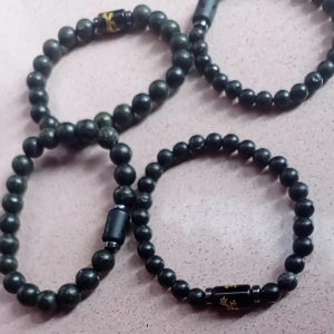 Termurah Gelang Blackjade atau Giok Hitam Batu Original Badar Besi Lumut Naga Kinatah dan Naga Keling