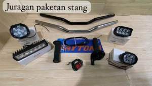 Paketan Stang Rzr+Gas Spontan Polos+Lampu Sorot LED=Gratis Saklar