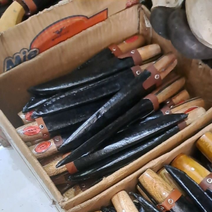 COD - Pisau Dapur Baja Tebal Tajam gagang kayu Ukuran Jumbo / Pisau Sayat / Pisau Daging / Pisau Ikan / Pisau Buah Free Sarung Kalep