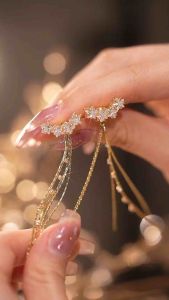 A03 (Beli 2 dapat bonus) Anting Anggun rumbai wanita Earrings titanium