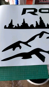 รุ่นใหม่ สติกเกอร์ติดข้างประตูรถ rocco สติกเกอร์ลายภูเขา ติดตั้งเองได้
