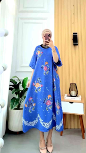 Daster Jumbo Model Terbaru LD 130 Lengan Kupu Rayon Adem Motif Encim Batik