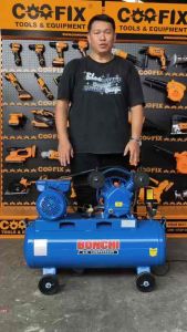 BONCHI ถังลม ปั๊มลม ปั๊มลมสายพาน ขนาด 70 ลิตร มอเตอร์ 2 แรงม้า 2 สูบ + อุปกรณ์ 6 อย่าง (สินค้ามีตัวเลือก)