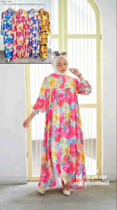 Gamis Rayon Twill Bunga"