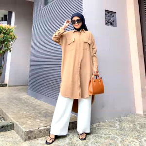 Tunik Crinkle Airflow Terbaru Tunik Hijabers Kekinian