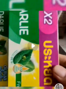 XÁCH TAY  THÁI LAN -Kem Đánh Răng DARLIE Thái Lan 1 Hộp gồm 2 Tuýp bên trong. Gấp Đôi Trắng Sáng Tự Tin 150g x 2 puri Fresh&White