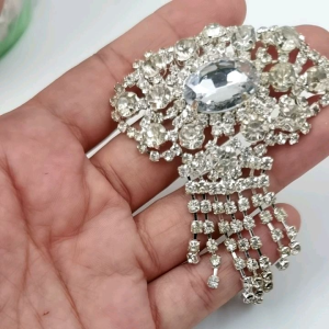 APLIKASI KRISTAL BROSS BAJU KUALITAS AA KILAU MOTIF OVAL PER PIECE