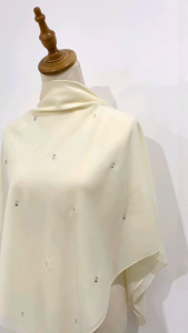 HAURA Bawal Manik Korean Diamond B45 Tudung Bawal Cotton Batu Tabur Bidang 45 Minimalis ILYANIS