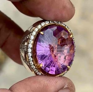 Cincin Batu kecubung natural amethyst Batu kecubung ungu ring dim 20.16x16.79x10..82