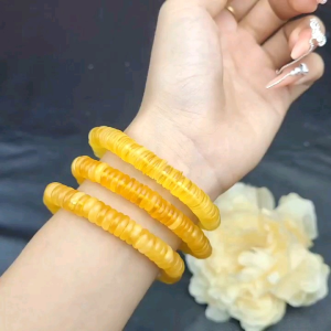 Vòng đồng điếu Hổ phách vàng 8-9li