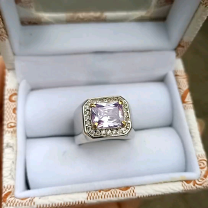 Cincin Batu Kecubung Lavender Super Mewah