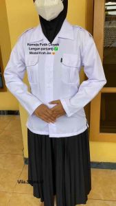 Ready Seragam Putih PNS Cewek Lengan Panjang