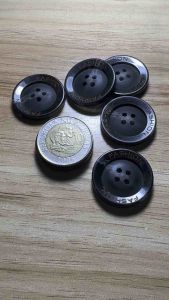 3210 Button | 6pcs. Black QQ 4Holes Buttons 28mm DIY Craft Sewing by SewWearStore