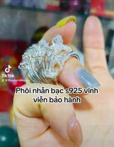Phôi nhẫn họng nhẫn bạc s925 mic hạt châu hạt đá 8-10li loại đẹp dày